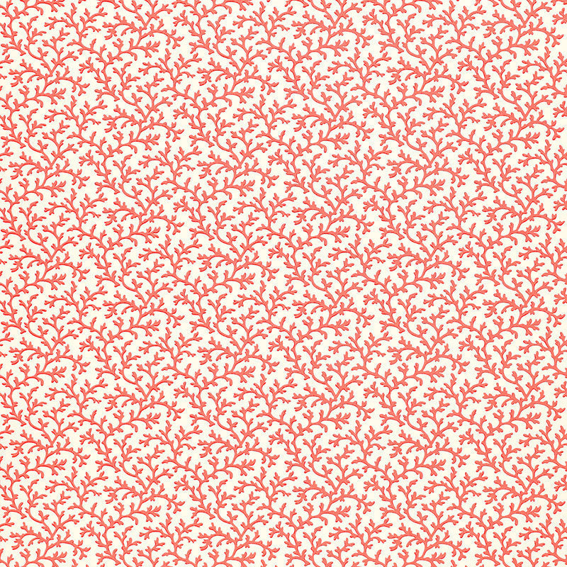 Schumacher Coral Vine Garnet Wallpaper