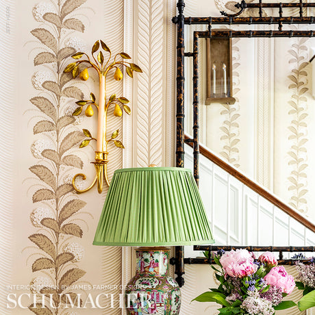 Schumacher Hydrangea Drape Fawn Wallpaper