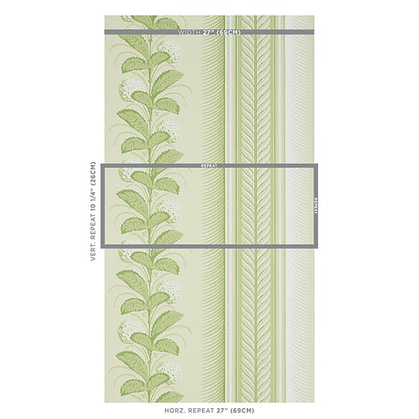 Schumacher Hydrangea Drape Green Wallpaper