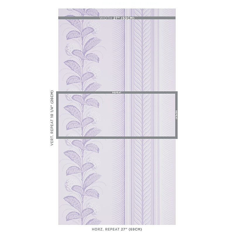 Schumacher Hydrangea Drape Lilac Wallpaper