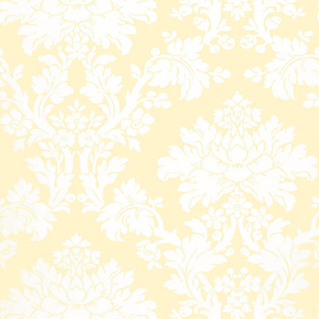 Schumacher Tierni Damask Buttercup Wallpaper - Eade's Wallpaper
