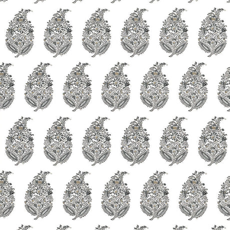 Schumacher Rajasthan Paisley Silver Wallpaper - Eade's Wallpaper