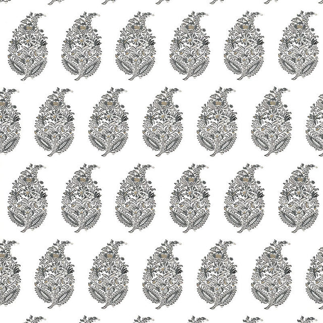 Schumacher Rajasthan Paisley Silver Wallpaper - Eade's Wallpaper