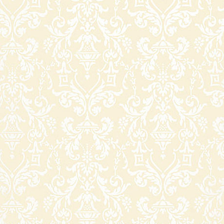 Schumacher Lido Damask Beige Wallpaper - Eade's Wallpaper