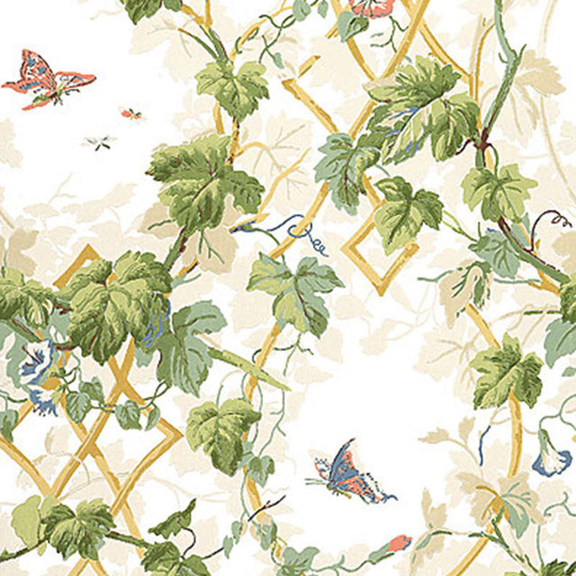 Schumacher Leafy Arbor Cream Wallpaper - Eade's Wallpaper