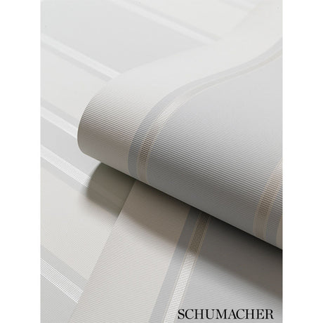 Schumacher Morgan Stripe Greige Wallpaper - Eade's Wallpaper