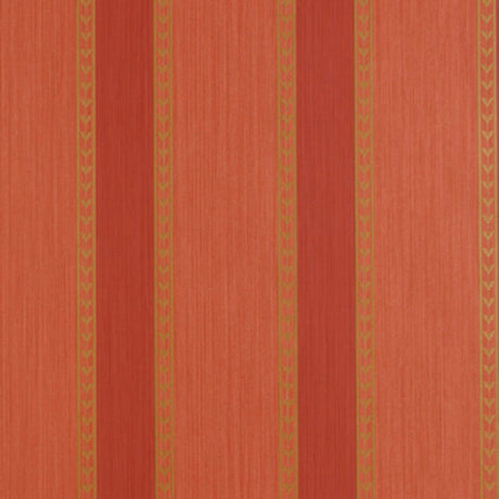 Schumacher Lansdowne Strie Stripe Coral Wallpaper - Eade's Wallpaper