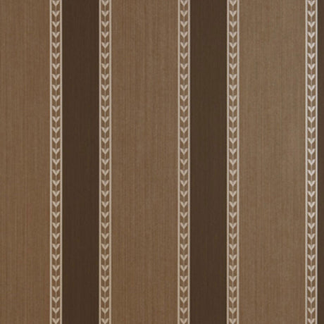 Schumacher Lansdowne Strie Stripe Truffle Wallpaper - Eade's Wallpaper