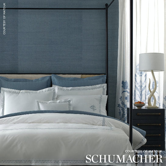 Schumacher Haruki Sisal Cornflower Wallpaper