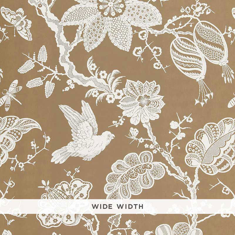 Schumacher Bali Vine Mocha Wallpaper