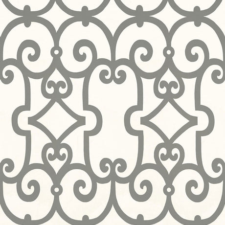 Schumacher Manor Gate Charcoal Wallpaper - Eade's Wallpaper