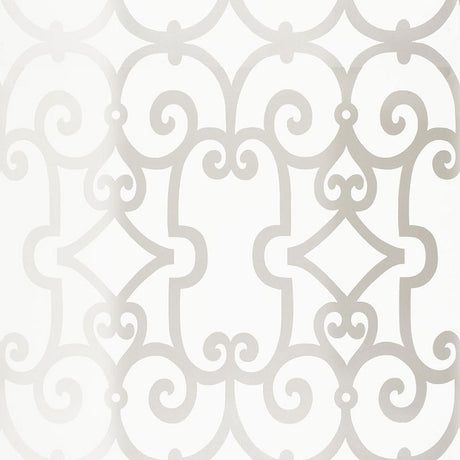 Schumacher Manor Gate Silver Wallpaper - Eade's Wallpaper