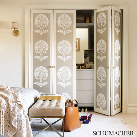 Schumacher Ottoman Flower Heliotrope Wallpaper - Eade's Wallpaper