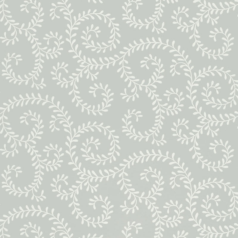 Schumacher Leafy Scroll Dove Wallpaper - Eade's Wallpaper