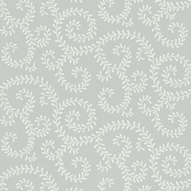 Schumacher Leafy Scroll Dove Wallpaper - Eade's Wallpaper