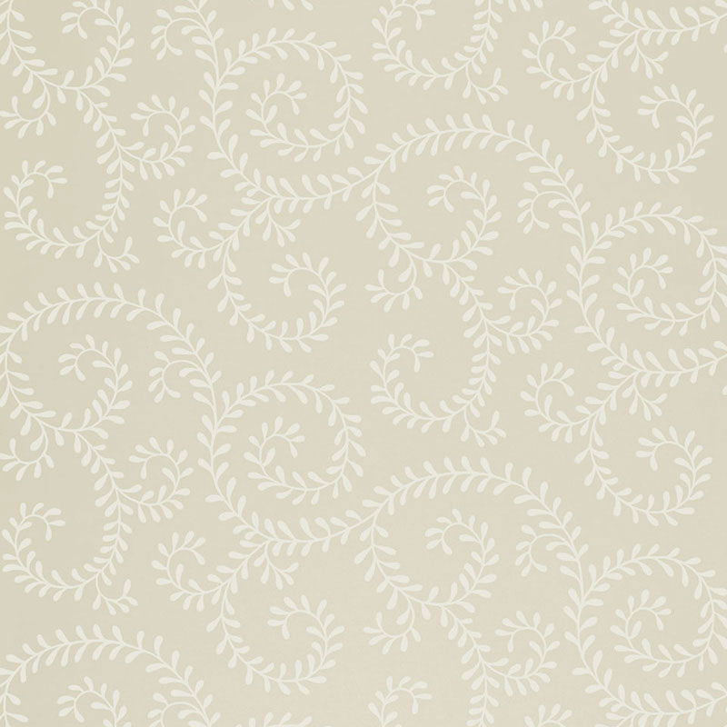 Schumacher Leafy Scroll Bone Wallpaper - Eade's Wallpaper