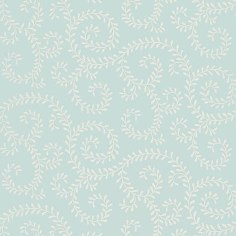 Schumacher Leafy Scroll Sky Wallpaper - Eade's Wallpaper