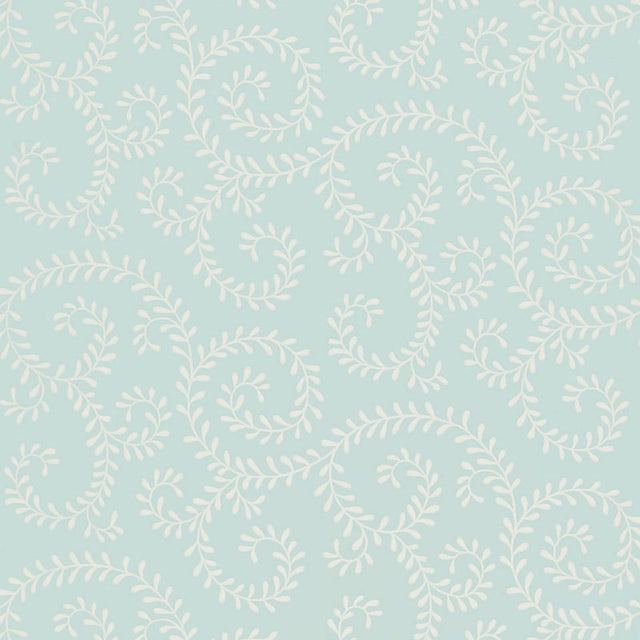 Schumacher Leafy Scroll Sky Wallpaper - Eade's Wallpaper