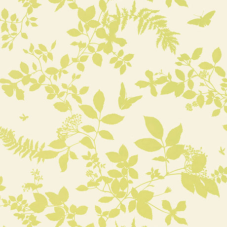 Schumacher Shadow Vine Chartreuse Wallpaper - Eade's Wallpaper