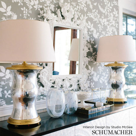 Schumacher Shadow Vine Charcoal Wallpaper - Eade's Wallpaper