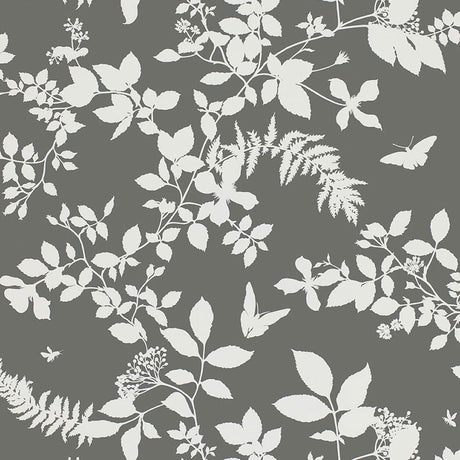Schumacher Shadow Vine Charcoal Wallpaper - Eade's Wallpaper