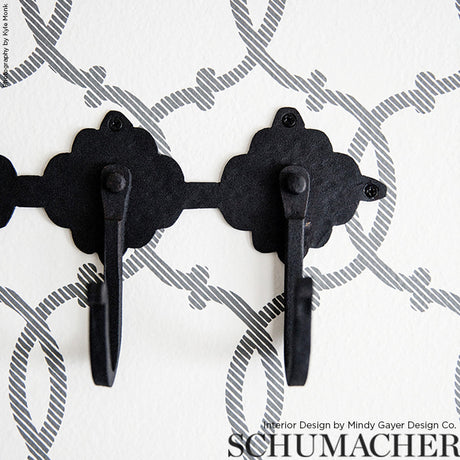 Schumacher Tracery Charcoal Wallpaper - Eade's Wallpaper