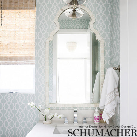 Schumacher Summer Palace Fret Mineral Wallpaper - Eade's Wallpaper