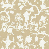 Schumacher Shantung Silhouette Print Sand Wallpaper - Eade's Wallpaper