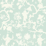 Schumacher Shantung Silhouette Print Mineral Wallpaper - Eade's Wallpaper