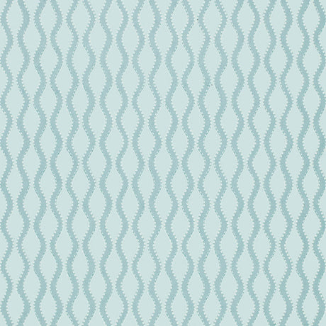 Schumacher Ribbon Wave Aqua Wallpaper - Eade's Wallpaper