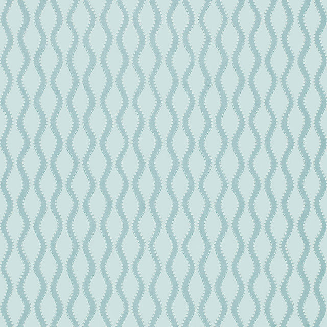 Schumacher Ribbon Wave Aqua Wallpaper - Eade's Wallpaper