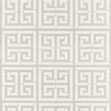 Schumacher Greek Key Sisal Silver Wallpaper