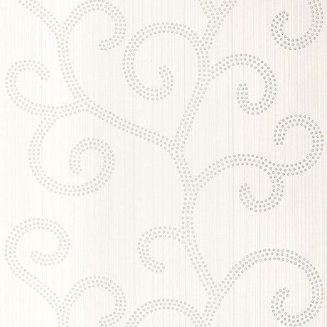 Schumacher Raindrop Scroll Pearl Wallpaper - Eade's Wallpaper