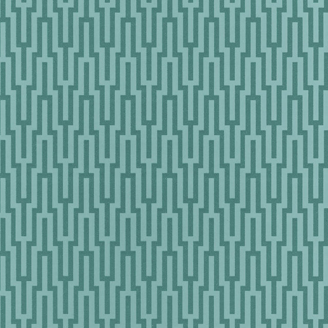 Schumacher Metropolitan Fret Turquoise Wallpaper - Eade's Wallpaper