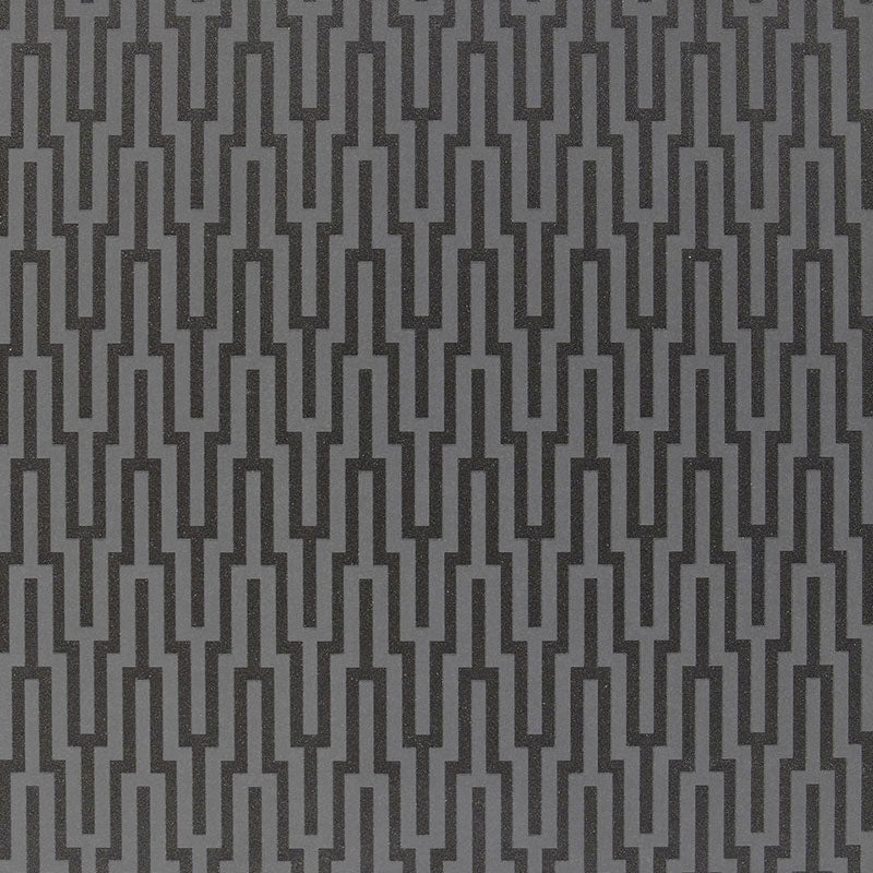 Schumacher Metropolitan Fret Black Pearl Wallpaper - Eade's Wallpaper