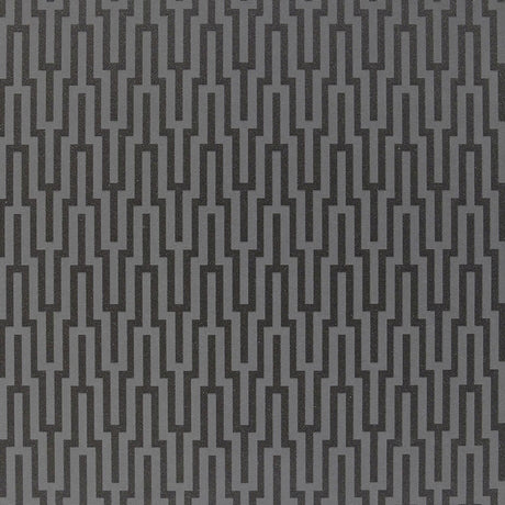 Schumacher Metropolitan Fret Black Pearl Wallpaper - Eade's Wallpaper