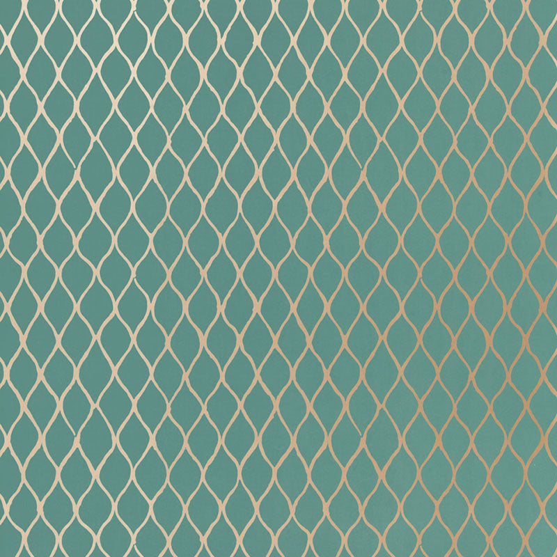 Schumacher Valencia Turquoise Wallpaper