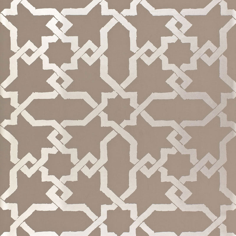 Schumacher Cordoba Taupe / Silver Wallpaper