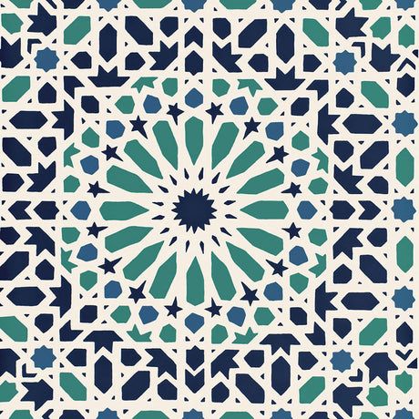 Schumacher Nasrid Palace Mosaic Aegean Wallpaper - Eade's Wallpaper