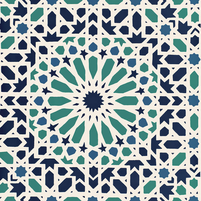 Schumacher Nasrid Palace Mosaic Aegean Wallpaper - Eade's Wallpaper