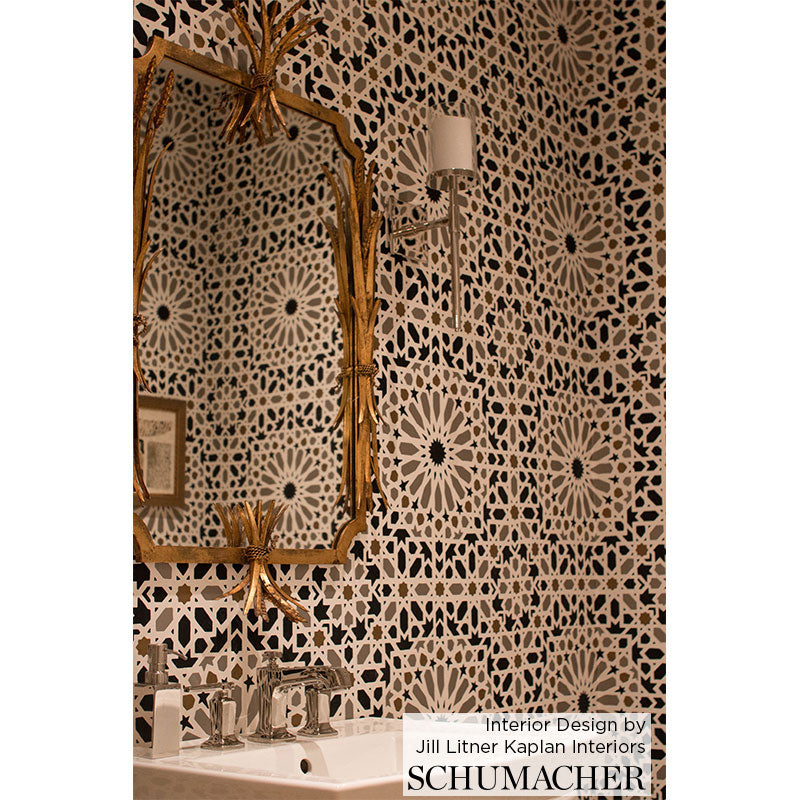 Schumacher Nasrid Palace Mosaic Mica Wallpaper - Eade's Wallpaper