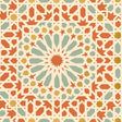 Schumacher Nasrid Palace Mosaic Persimmon Wallpaper - Eade's Wallpaper