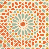 Schumacher Nasrid Palace Mosaic Persimmon Wallpaper - Eade's Wallpaper