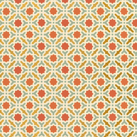 Schumacher Serallo Mosaic Persimmon Wallpaper - Eade's Wallpaper