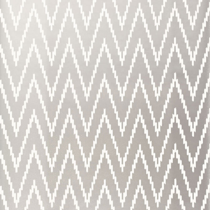 Schumacher Kasari Ikat Silver Wallpaper