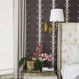 Schumacher Acanthus Stripe Sisal Shadow Wallpaper
