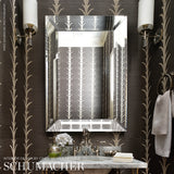 Schumacher Acanthus Stripe Sisal Shadow Wallpaper