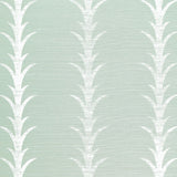 Schumacher Acanthus Stripe Sisal Seaglass & Chalk Wallpaper