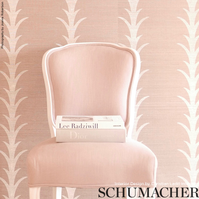 Schumacher Acanthus Stripe Sisal Haze Wallpaper