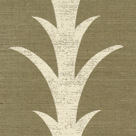 Schumacher 5006057 ACANTHUS STRIPE SISAL in JUNIPER Wallpape